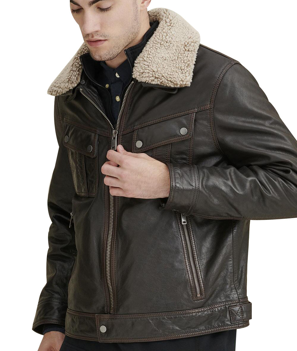 Tucker Sherpa Collar Jacket | Next Leather Jackets