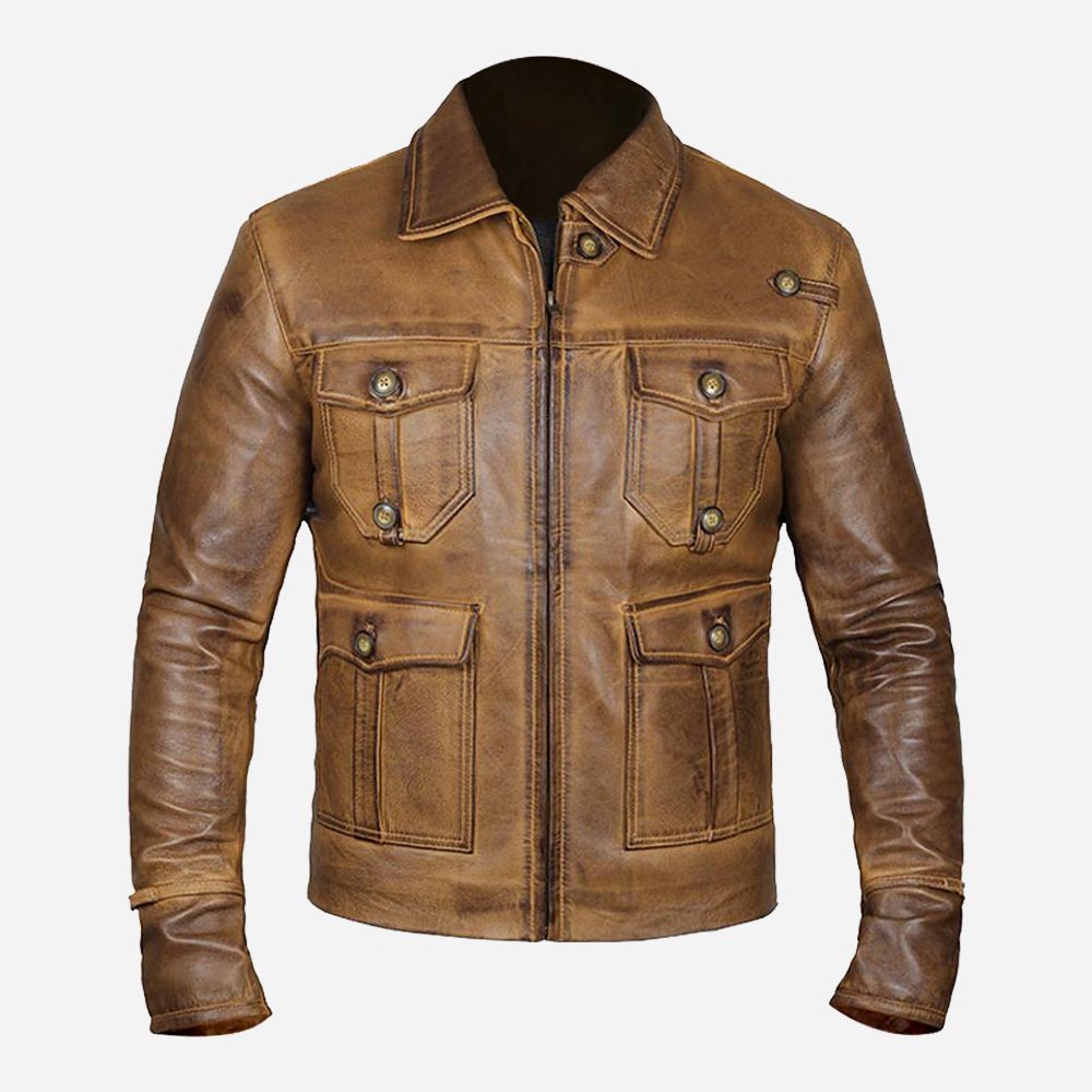 Expendable Rough Vintage Cognac Leather Jacket