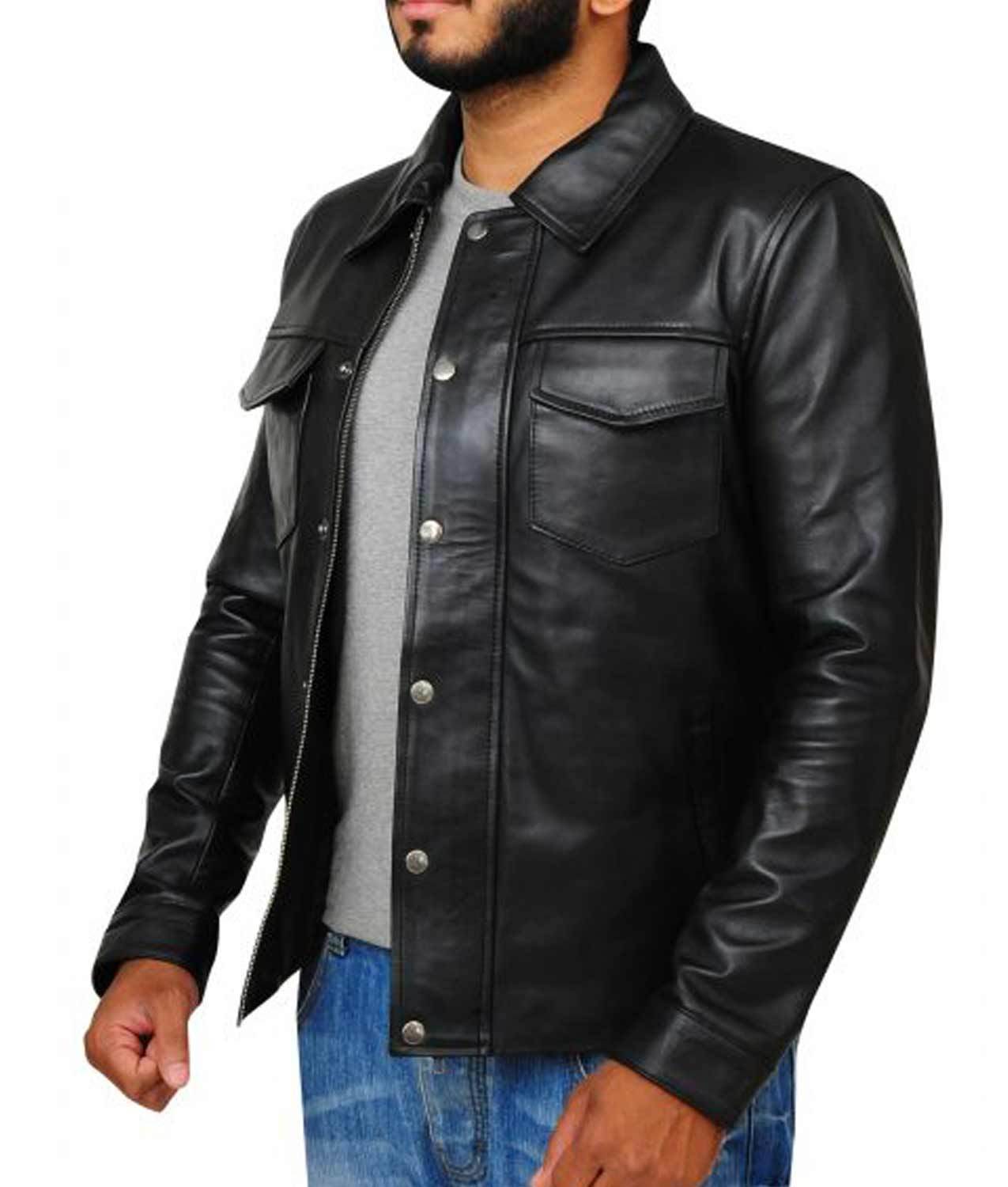 Adam Lambert Singer Street Wear Black Leather Jacket