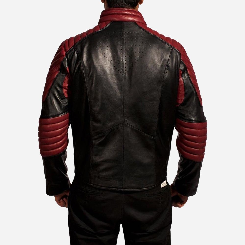 Superman Smallville Maroon Black Leather Jacket