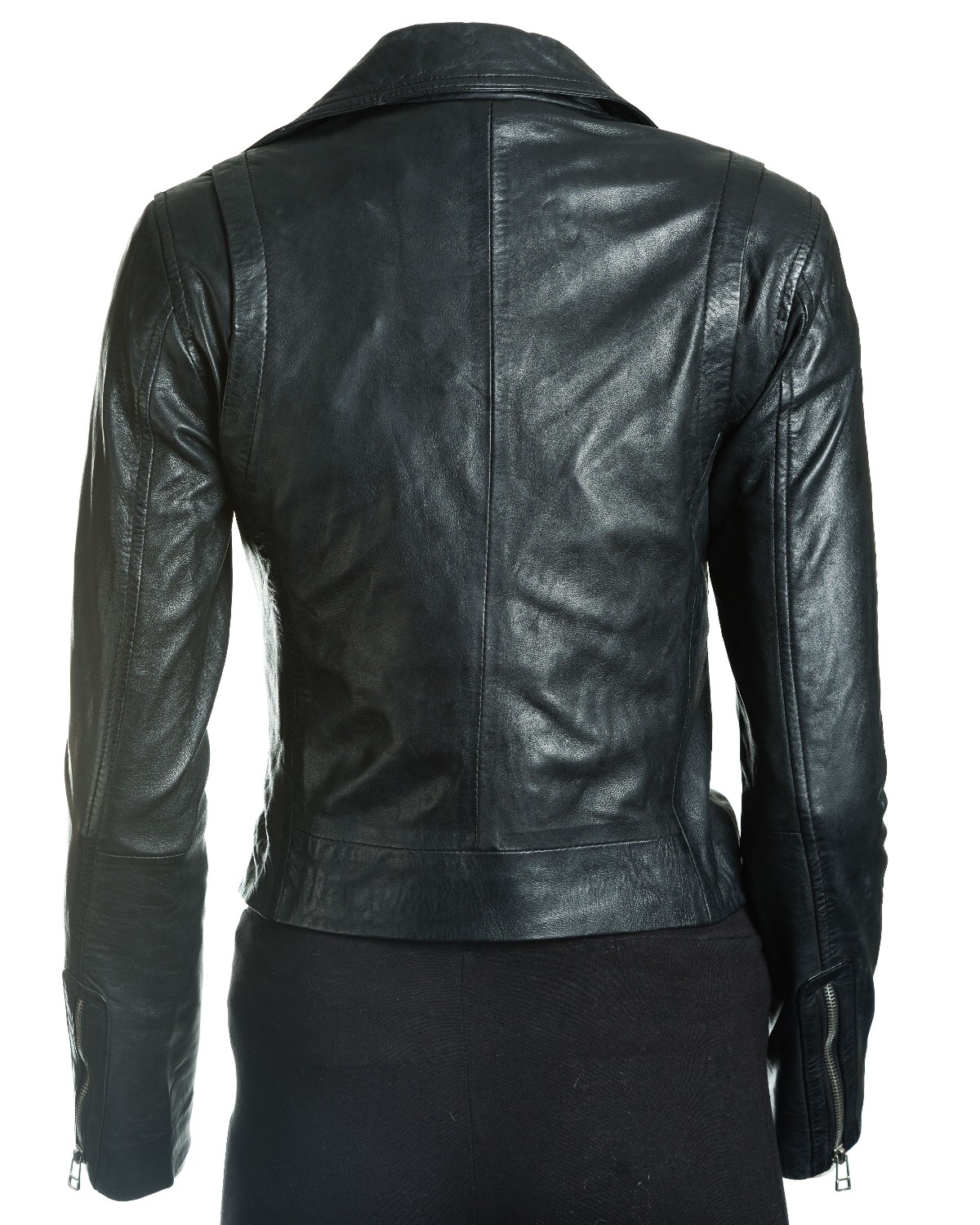 Women's Black Leather Biker Jacket | Best suiting style