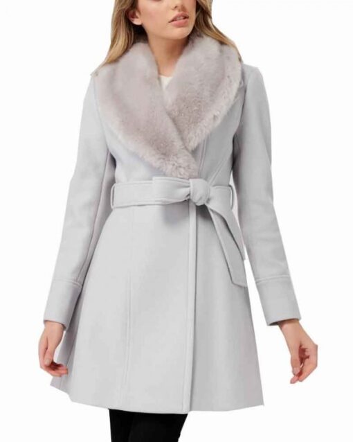 Nancy Drew Bess Wrap Fur Collar Coat | Next Leather Jackets