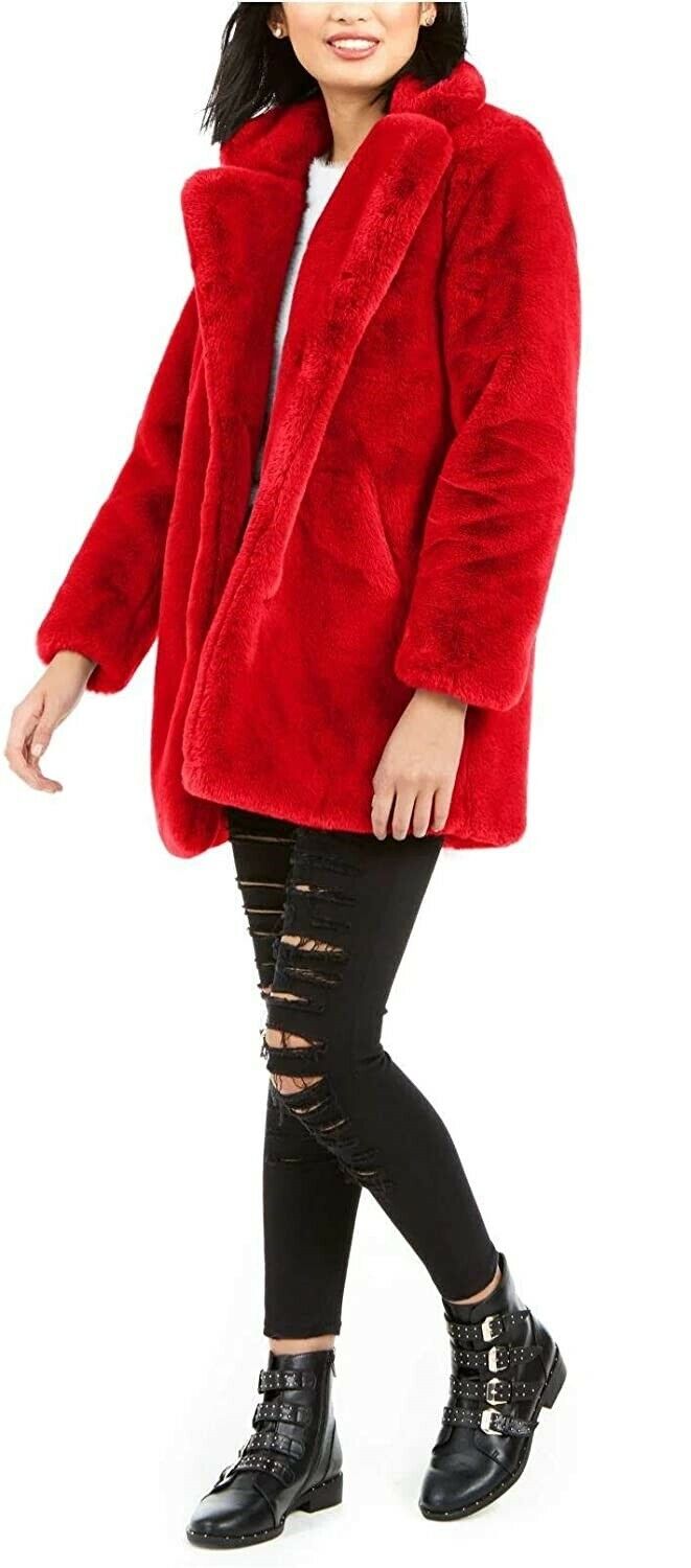 Women’s Faux-Fur Red Coat | Next Leather Jacket