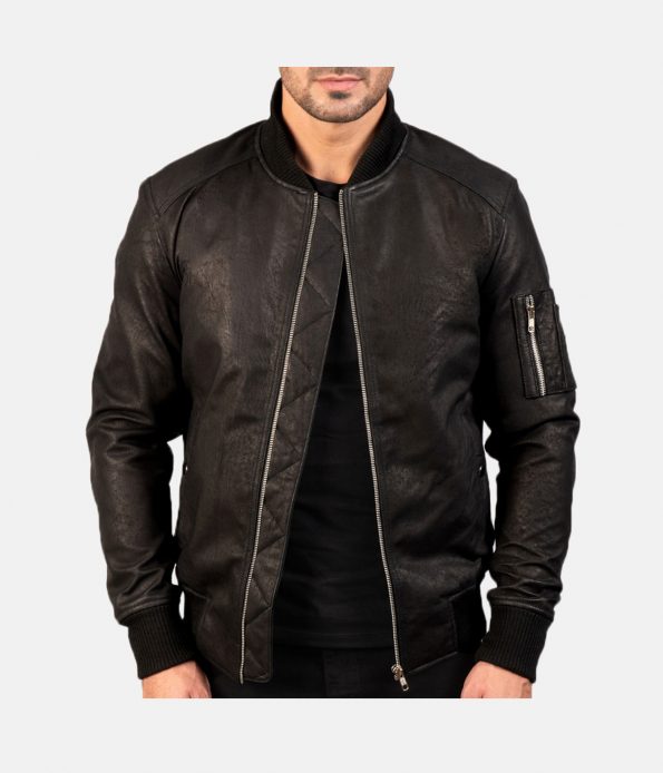 Men's Ma-1 Leather Jacket | Next Leather Jackets
