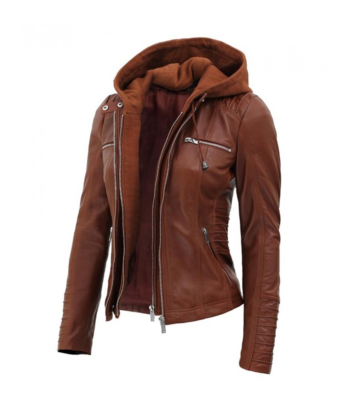 Women's Hooded Style Leather Jacket | Next Leather Jackets