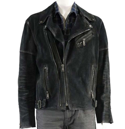 Baby Driver Jon Hamm Black Racer Jacket | Next Leather Jackets